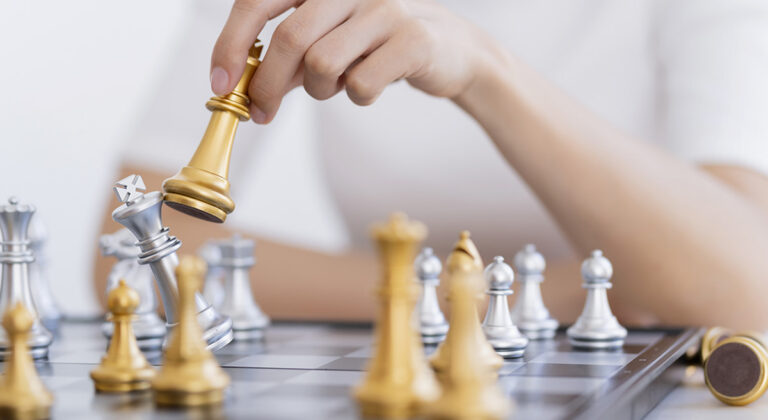 Chess players at an Eiker Sjakklubb tournament