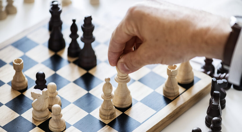 Chess players at an Eiker Sjakklubb tournament