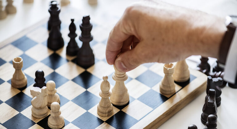 Chess players at an Eiker Sjakklubb tournament